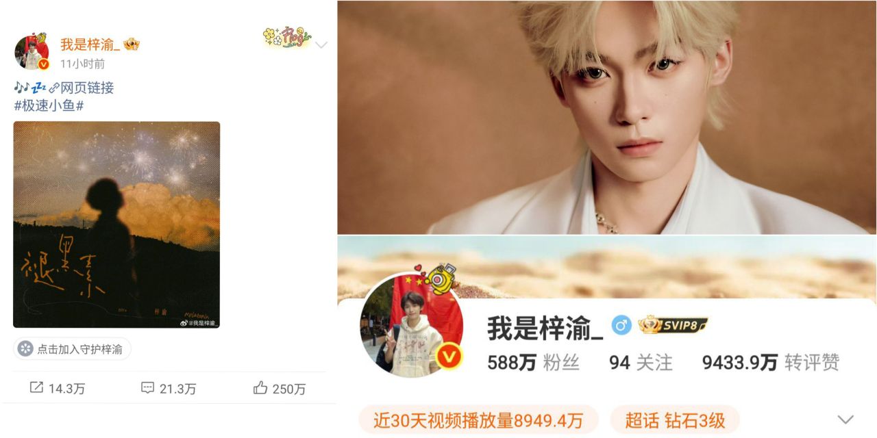 Chinese Star ZiYu's Weibo Post Hits 2.5 Million Likes in Just Hours